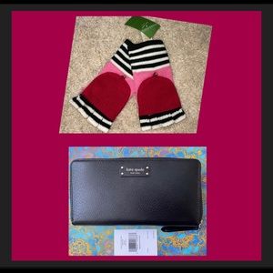 🌹♠️ Kate Spade Jeanne Wallet & NEW Gloves w/mitten top